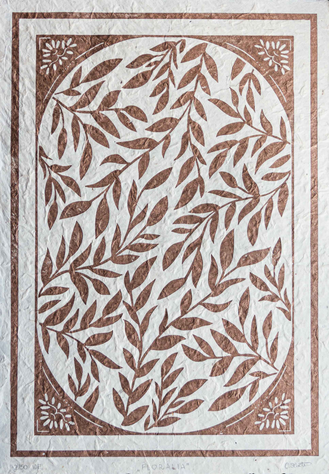 "Floralia" – Lino Print Copper A3