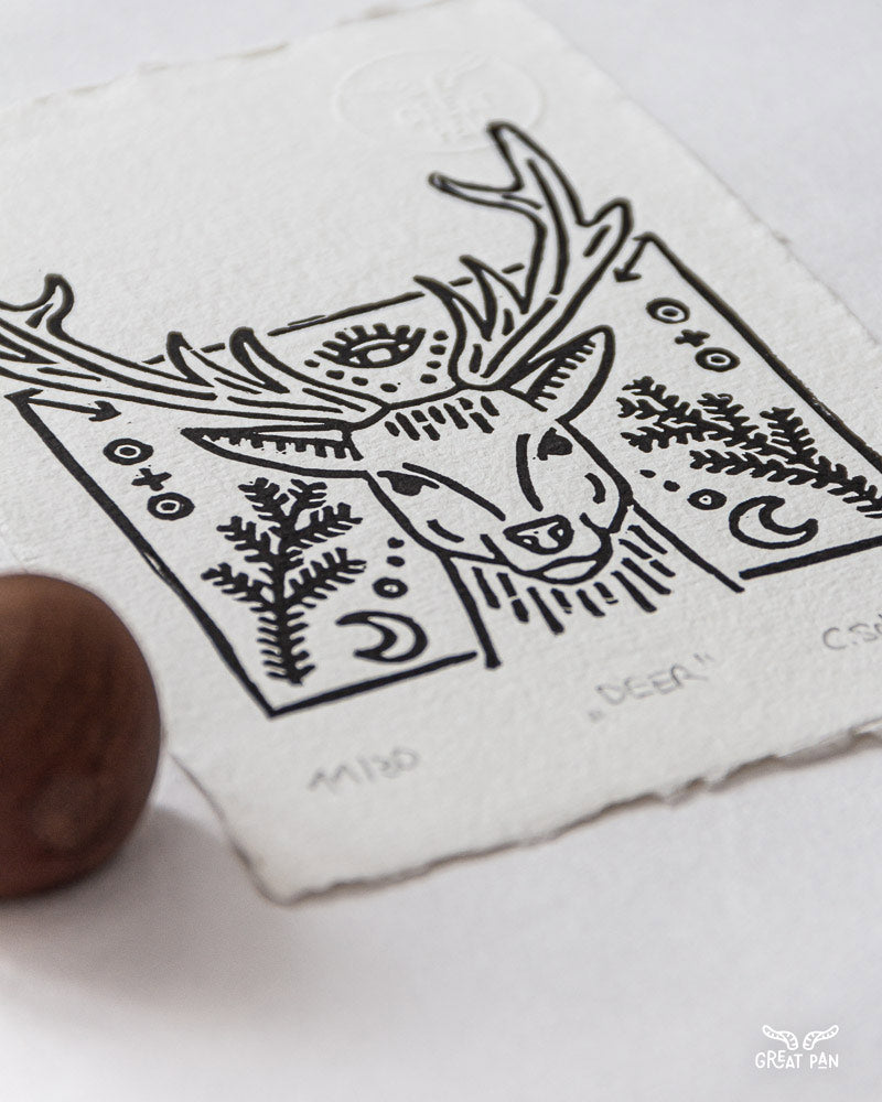 "Deer" – Lino Print